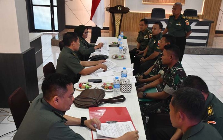 Korem 081/DSJ saat Terima Pengecekan Penatausahaan dan Pemanfaatan Aset BMN dari Kemhan