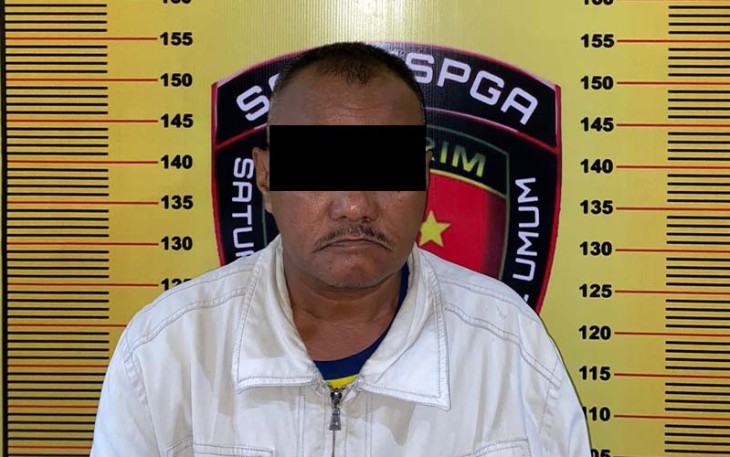 Terduga pelaku saat diamankan