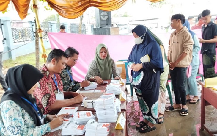 KIP Aceh Timur saat Gelar Simulasi Pemungutan Suara Pemilu 2024