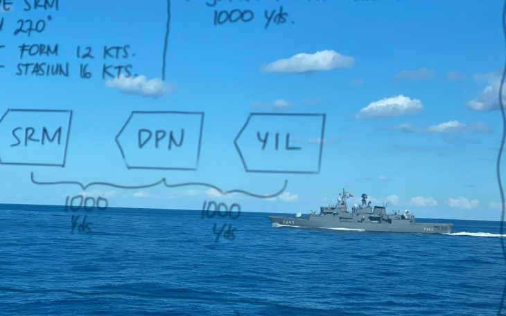 Satgas MTF TNI Konga XXVIII-O UNIFIL saat Laksanakan Advance Maneuvering Exercise di Laut Mediterania