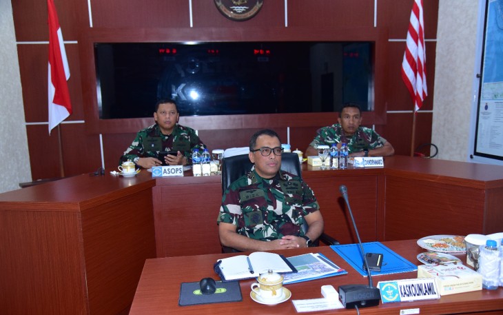 Kepala Staf Kolinlamil Ikut Rapat Kesiapan HUT ke-79 TNI Secara Vidcon 