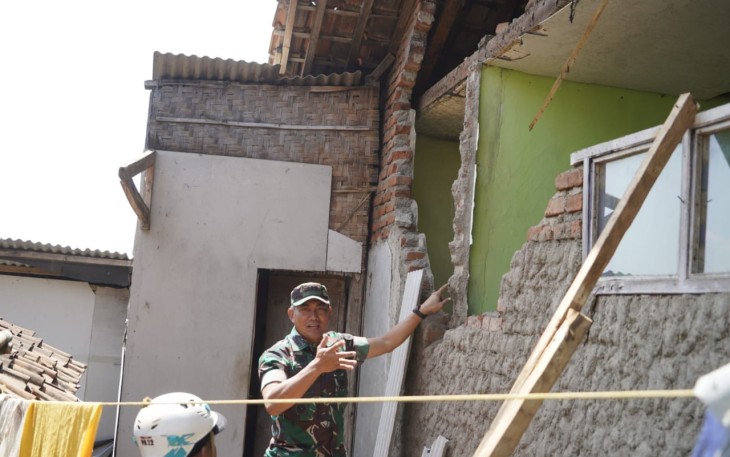 Danrem 062/Tn Tinjau Lokasi Terdampak Gempa Sesar Garsela Berkekuatan 5.0 Magnitudo