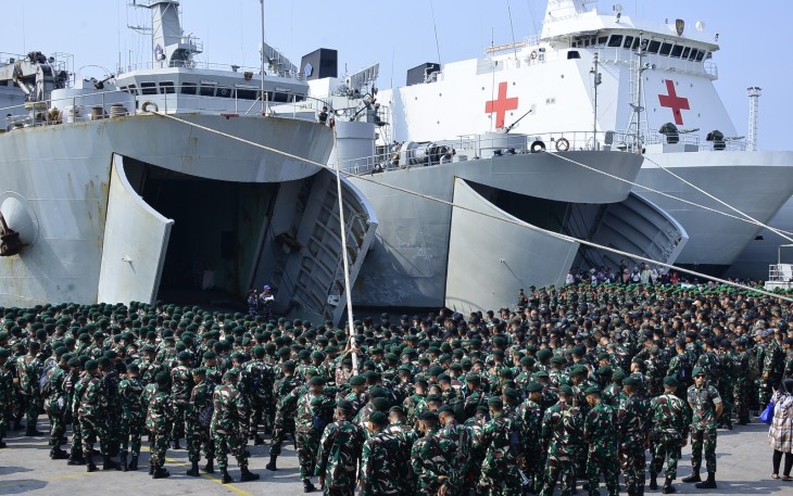 KRI Teluk Bintuni-520 Kembali Laksanakan Dukungan Angkatan Laut Satgas Pamtas Papua