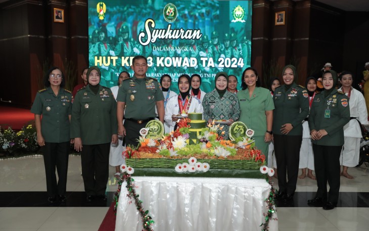 Kasad dalam peringatan Hari Ulang Tahun (HUT) ke-63 Kowad yang berlangsung di Graha Pusat Zeni Angkatan Darat (Pusziad), Jakarta, Senin (23/12/2024).