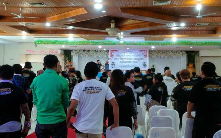 Saat kegiatan sosialisasi kampanye Bawaslu Kota Bitung