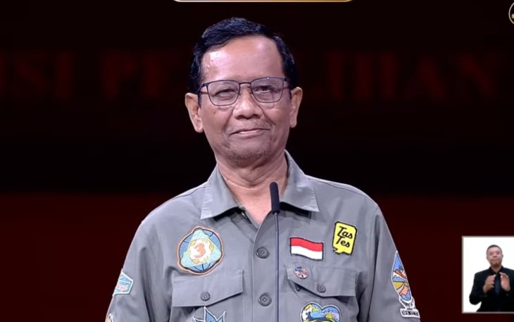Cawapes nomor urut 3, sekaligus Menko Polhukam Mahfud MD dalam debat cawapres, Minggu (21/1/2024) malam.