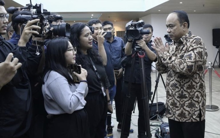 Menteri Komunikasi dan Informatika Budi Arie Setiadi di Kantor Kementerian Kominfo, Jakarta Pusat, Jumat (19/01/2024).