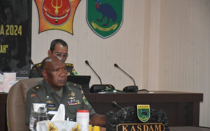 Kasdam XVIII/Kasuari Ikuti Rakornis TMMD ke-122 Tahun 2024