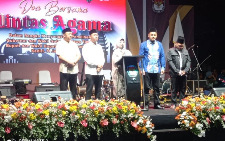 KPU Kabupaten Kediri saat Gelar Doa Bersama Lintas Agama Guna Sukseskan Pilkada 2024