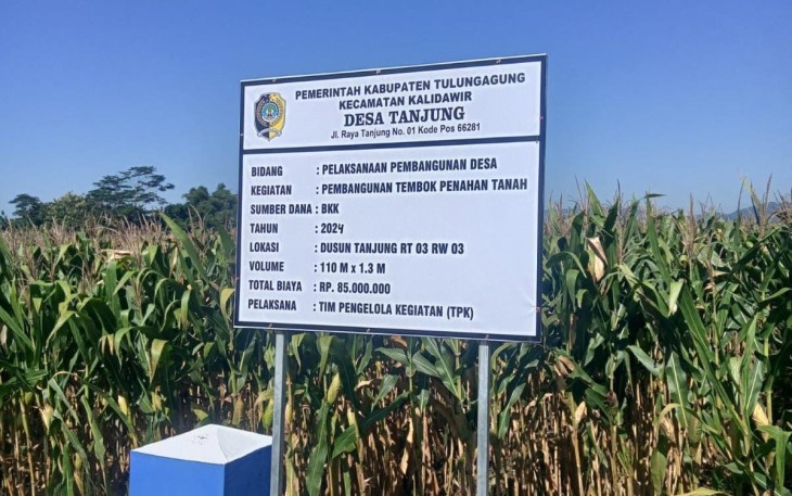 Pemdes Tanjung Mendapatkan Bantuan Keuangan Khusus Untuk Pembangunan TPT