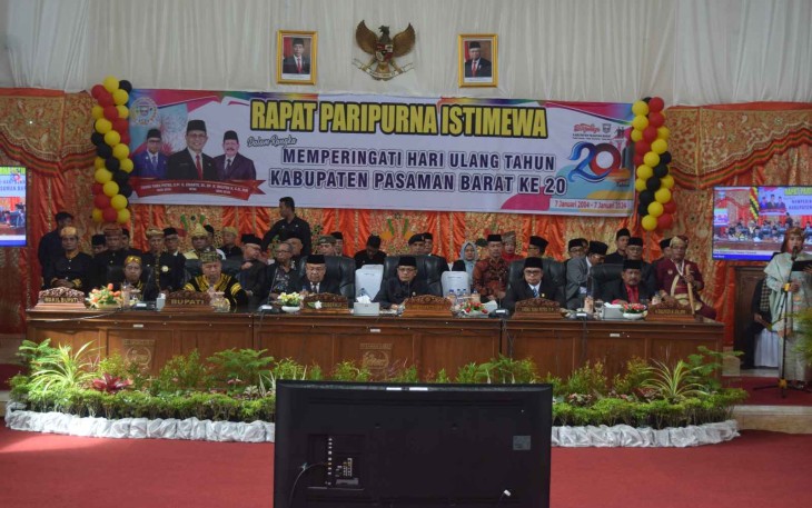 DPRD Gelar Rapat Paripurna Istimewa HUT ke-20 Pasaman Barat 