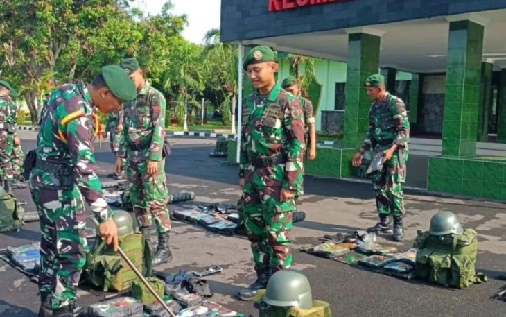 Apel Kesiapsiagaan Prajurit Menarmed 1 Kostrad, Purwakarta, Rabu (10/1)