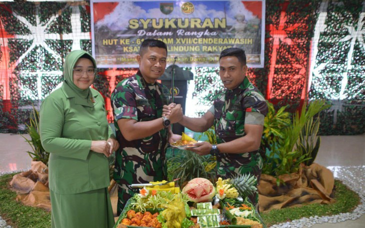 Puncak Peringatan HUT Kodam XVII/Cenderawasih ke-61, Kodim 1710/Mimika Gelar Acara Syukuran 