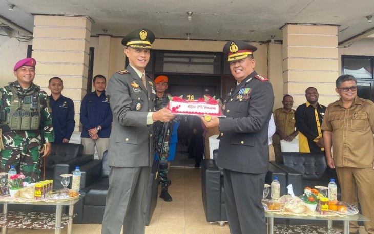 Dandim 1715/Yahukimo Hadiri HUT Bhayangkara ke-78 di Polres Yahukimo 