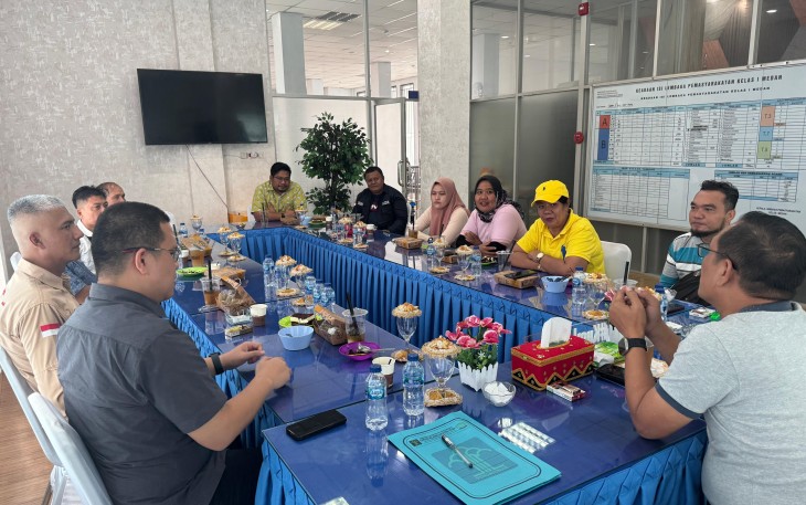 Kalapas Kelas I Medan Terima Kunjungan Tim Media Unit Kanwil Kemenkumham Sumut.