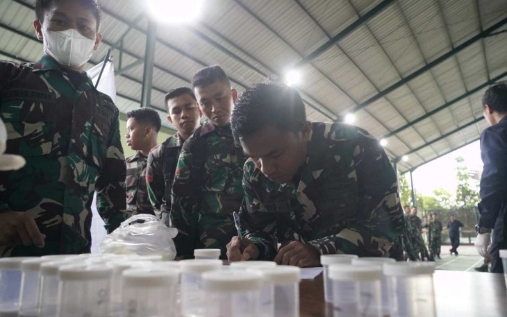 Test urine prajurit Korem 143/HO, Senin (9/12)