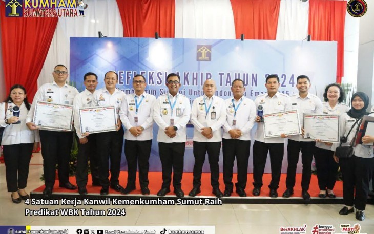 4 Satuan Naungan Kemenkumham Sumut Meraih WBK