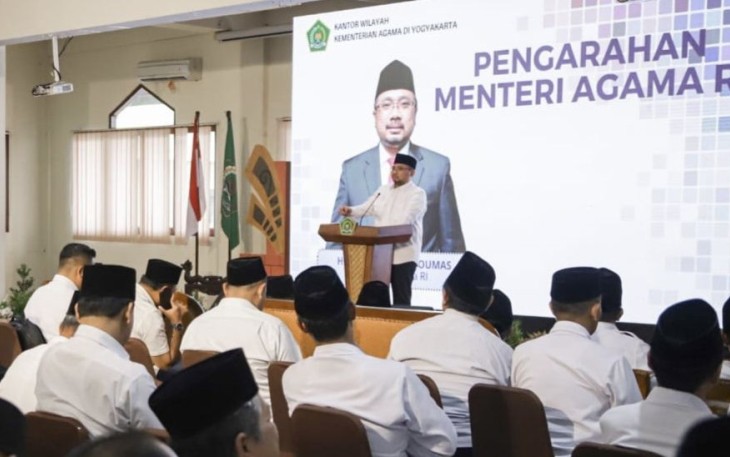 Menag Yaqut Cholil Qoumas di Yogyakarta, Selasa (30/1)