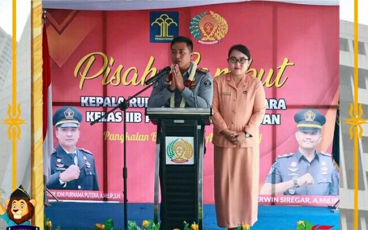 Mantan Karutan Pangkalan Brandan Mengucapkan Terimakasih dalam Gelaran Sertijab.