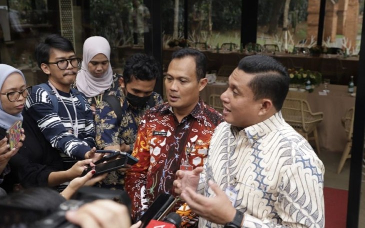 Plh Kapuspen Kemendagri Aang Witarsa Rofik saat memberikan keterangan pers di Jakarta, Selasa (3/9)