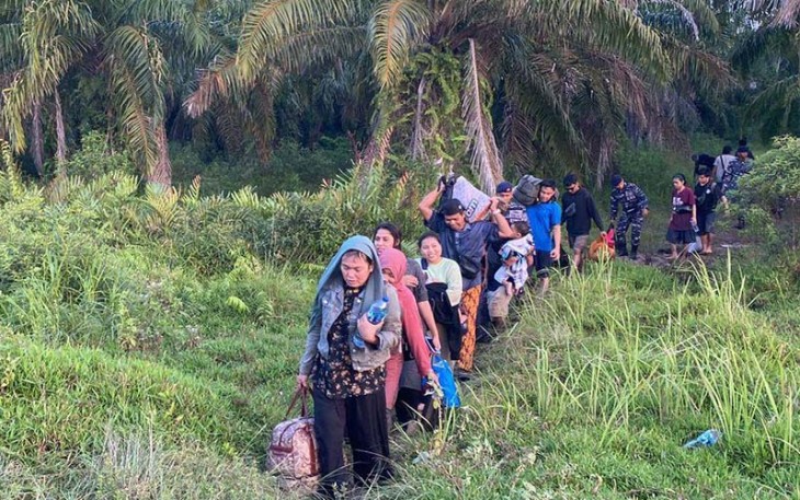 24 Pekerja Migran Ilegal di Pesisir Pelintung Dumai saat diamankan