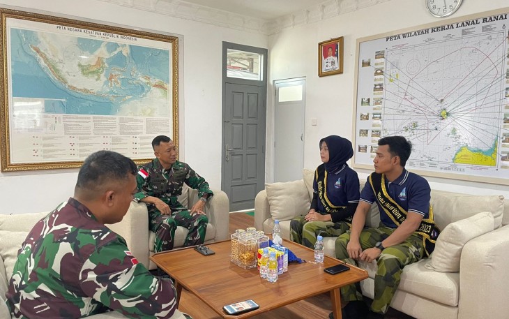Danlanal Ranai Terima Duta Putra dan Putri Maritim Indonesia Kabupaten Natuna
