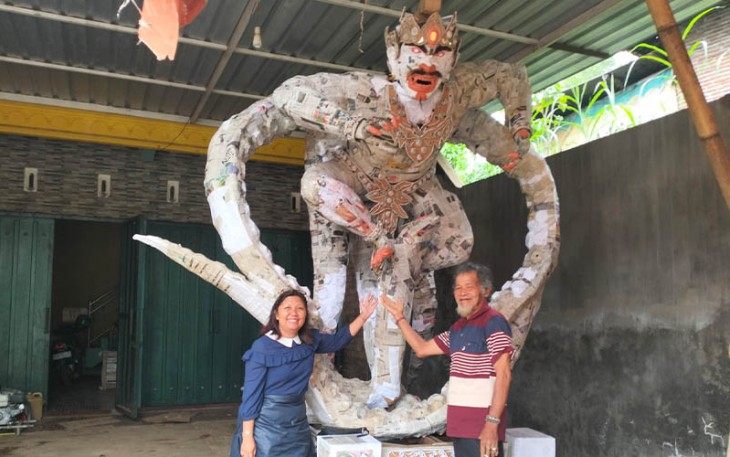 Ogoh-ogoh yang dibuat warga Dusun Jengglong, Desa Sukodadi, Kecamatan Wagir, Kabupaten Malang.