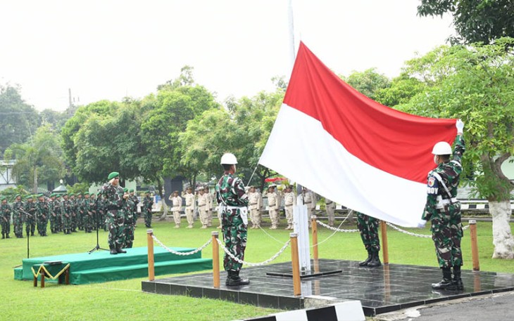 Kodim 0802/Ponorogo saat Gelar Upacara Bendera 17 Januari Tahun 2024