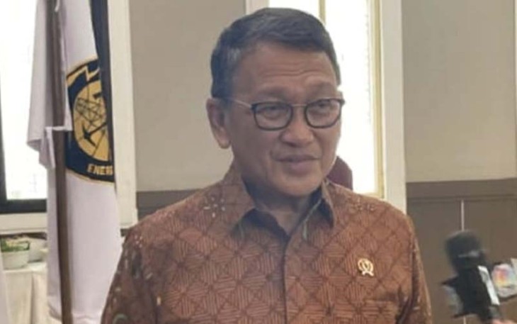 Menteri Energi dan Sumber Daya Mineral (ESDM) Arifin Tasrif  di Gedung Direktorat Jenderal Minyak dan Gas Bumi (Ditjen Migas) Kementerian ESDM, Jakarta, Jumat (16/2/24). 