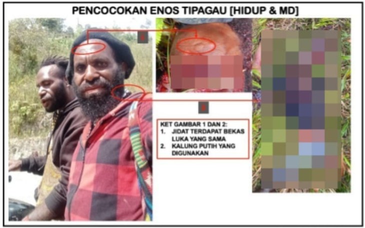 Tokoh OPM Enos Tipagau di Intan Jaya Dilumpuhkan