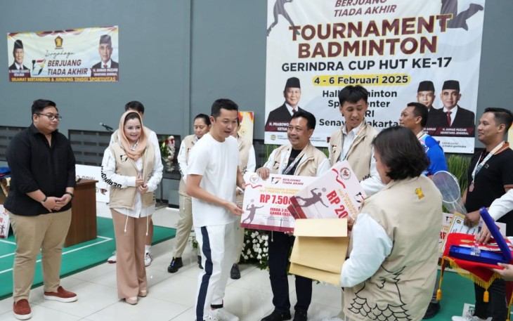Wamenpora Taufik Hidayat mengapresiasi Turnamen Badminton “Gerindra Cup” 2025 sebagai ajang untuk mengajak semua elemen masyarakat berolahraga bulu tangkis, Jakarta, Kamis (6/2)