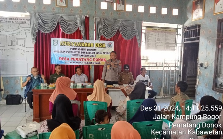 Musdes MDPJ APBdes Tahun 2024 Desa Pematang Donok Berjalan Sukses