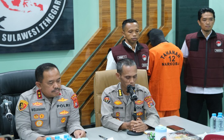 Polda Sultra Gagalkan Peredaran 6,4 Kg Sabu Jaringan Internasional
