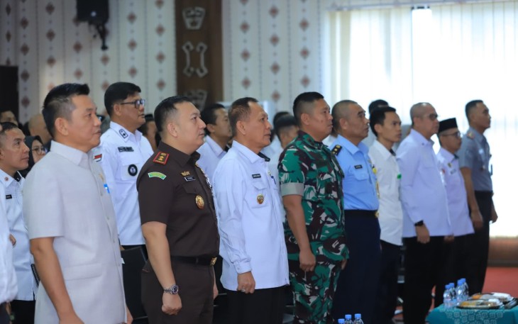 Bupati Tulang Bawang, Drs. Qudrotul Ikhwan, MM., mengikuti secara virtual peluncuran kelembagaan 80.000 Koperasi Desa/Kelurahan (Kopdes) Merah Putih oleh Presiden Republik Indonesia, Prabowo Subianto