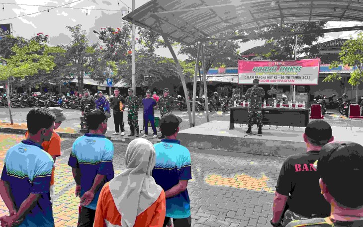 Karya Bakti Teritorial Prima Bersihkan Pasar Minulya
