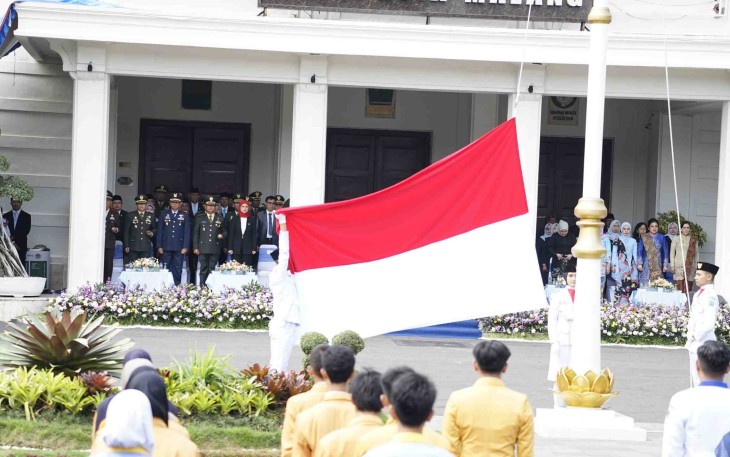 Upacara hari Sumpah Pemuda Ke-97 di Balaikota Malang, Selasa (28/10)