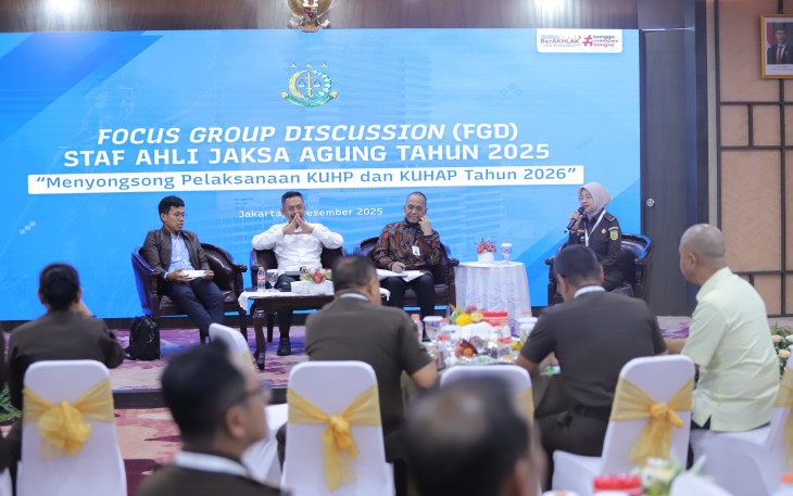 Focus Group Discussion (FGD) Staf Ahli Jaksa Agung bertajuk Menyongsong Pelaksanaan KUHP dan KUHAP Tahun 2026. 