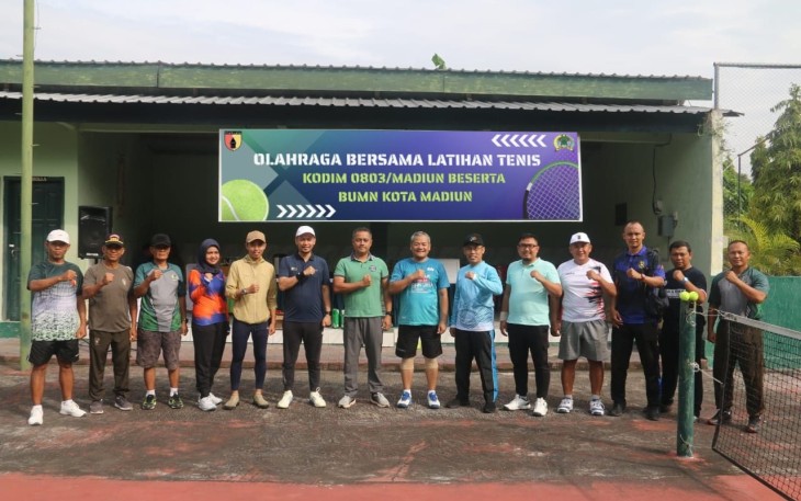 Olahraga bersama jajaran Kepala BUMN Kota Madiun 