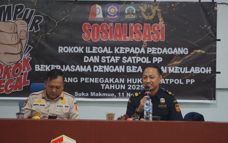 Bea Cukai Meulaboh dan Pemkab Nagan Raya Gelar Sosialisasi Cukai dan Rokok Ilegal