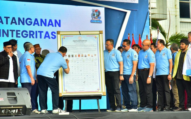 Asisten Teritorial Pangkolinlamil (Aster Pangkolinlamil) Kolonel Laut (P) Indra Joko Rerangin, M.Han., menghadiri kegiatan “Refleksi Jakarta Utara” yang diselenggarakan di Kantor Wali Kota Jakarta Utara, Sabtu (15/11)