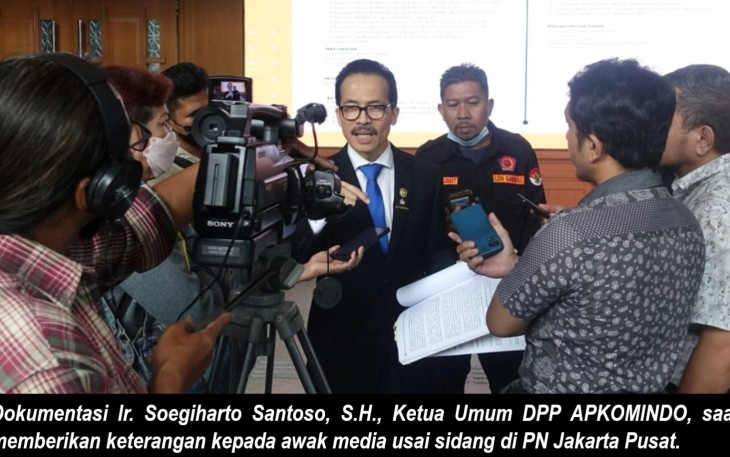 Ir Soegiharto Santoso, S.H., selaku Ketua Umum DPP APKOMINDO 