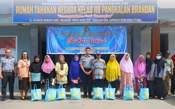Dipimpin Karutan Erwin Siregar Rumah Tahanan Negara Kelas IIB Pangkalan Brandan Gelar Baksos Peringati HBP ke-61
