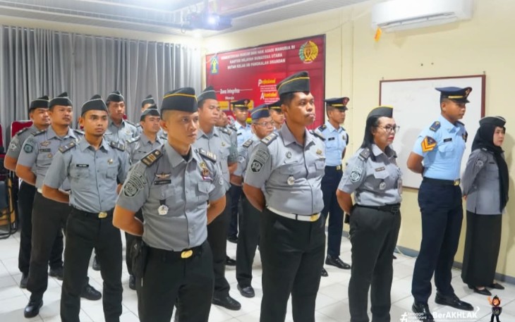 Rutan Pangkalan Brandan Mengikuti Apel Bersama Secara Virtual