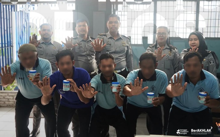 Mendukung Proses Integrasi Sosial WBP yang Bersih dari Narkoba Rutan Pangkalan Brandan Laksanakan Tes Urine Rutin.