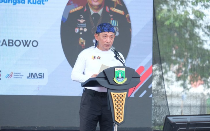 Kapolri Jenderal Polisi Listyo Sigit Prabowo di Alun-alun Kota Serang, pada Minggu (30/11).