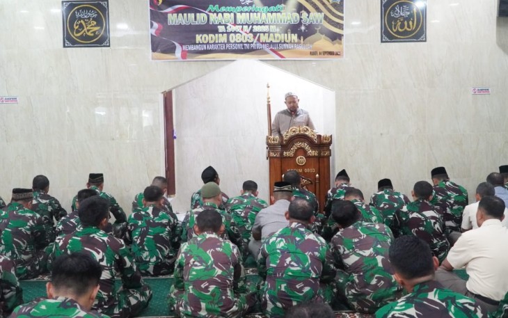 Kodim 0803/Madiun saat Gelar Doa Bersama Peringati Maulid Nabi Muhammad SAW