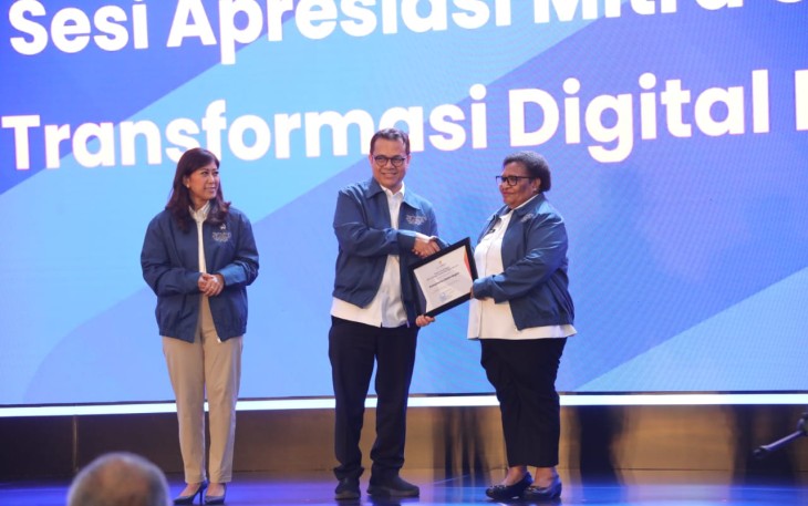 Wamendagri Ribka Haluk pada acara Deklarasi Indonesia Digital di Samisara Grand Ballroom, Sopo Del Tower, Jakarta Selatan, Rabu (10/12/2025).