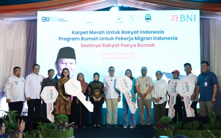 Peluncuran Program Rumah Subsidi Untuk Pekerja Migran Indonesia di Kabupaten Subang, Jawa Barat, Kamis (852025).