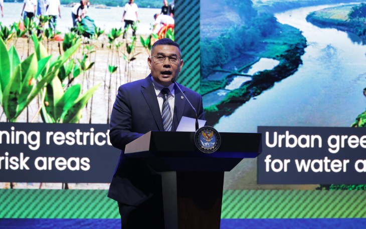Wamen ATR Waka BPN, Ossy Dermawan saat memberikan keynote speech dalam International Conference on Infrastructure (ICI) 2025 