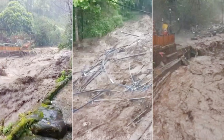 Banjir Bandang saat Terjang Kawasan Wisata Guci Tegal